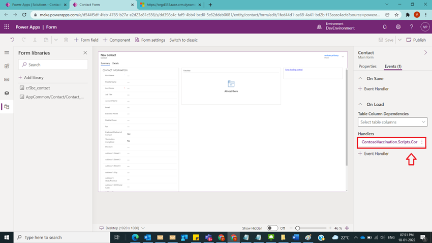 Link Web resource to a Form in Dynamics CRM